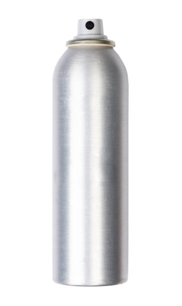 aluminum aerosol spray can - fotografia de stock