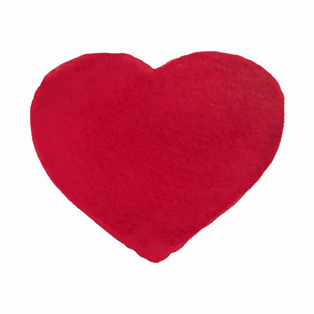 istock Watercolor heart isolated on white background. Vector vintage illustration 1250294788