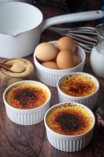 istock creme brulee and ingredients, milk, egg and sugar 1250295015