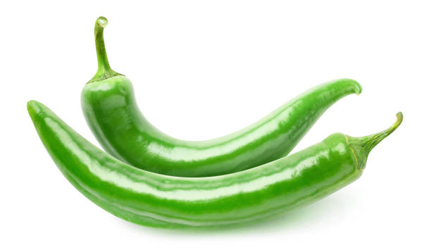 istock Two isolated hot green peppers 1250298526