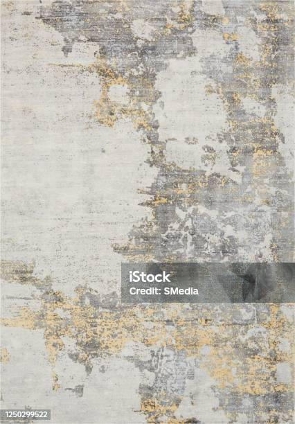 Micro Gold Button Rug Texture Abstract Patterned Modern Rug Texture In Ivory Gold Stock Photo ...