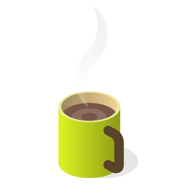 Vector illustration of coffee mug with steam