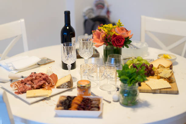 Shot of a table setting at home during Christmas