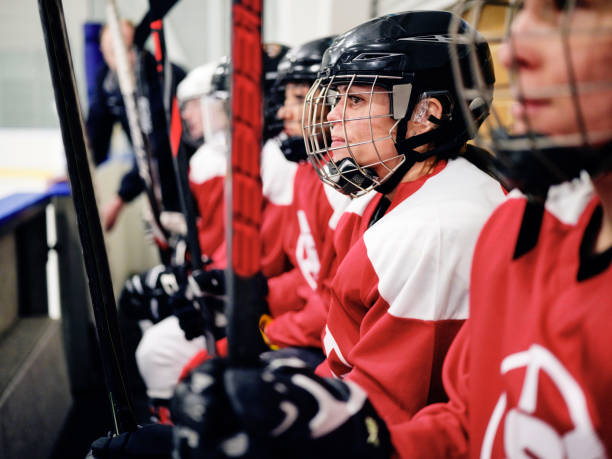 istock Women Ice Hockey Team on the Bench 1250304077