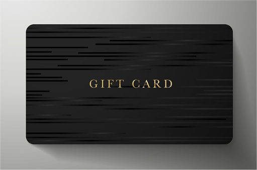 Gift card with horizontal lines on black background