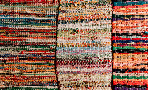 istock Vibrant colored rag rugs with texture and color interesting background 1250310869