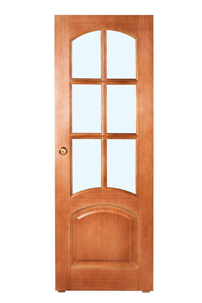 istock beautiful wooden door on a white background 1250318451