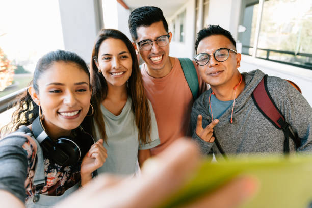 istock Friends taking a selfie in University Campus 1250320186