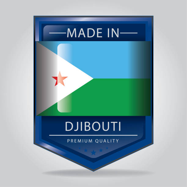 Made in DJIBOUTI Seal, DJIBOUTIAN National Flag (Vector Art) Made in DJIBOUTI Seal, DJIBOUTIAN National Flag (Vector Art) flag of djibouti stock illustrations