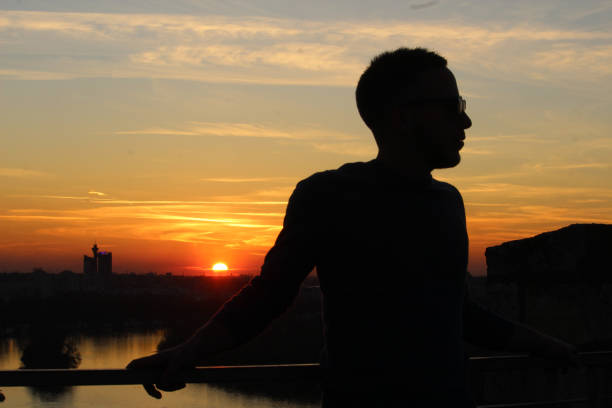 Sunset in city enjoy summer
