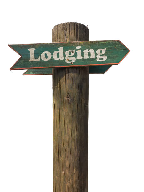istock Rustic Wooden Lodging Sign 1250329788