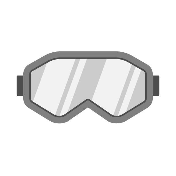 ilustrações de stock, clip art, desenhos animados e ícones de vector flat cartoon icon logo of snowboard ski mask glasses - sun protection glasses glass