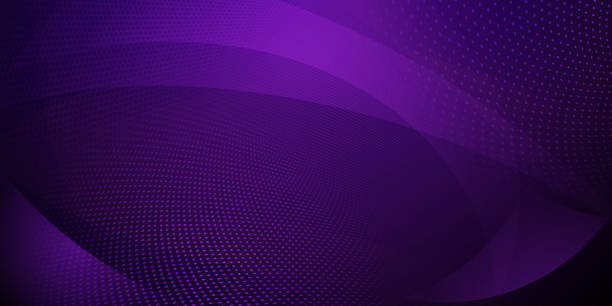 ハーフトーンドットと曲線の抽象的背景 - 紫点のイラスト素材／クリップアート素材／マンガ素材／アイコン素材