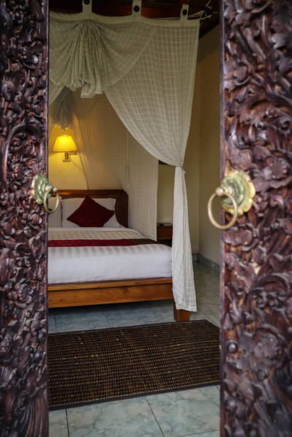 istock Traditional balinese bed with canopy 1250335109