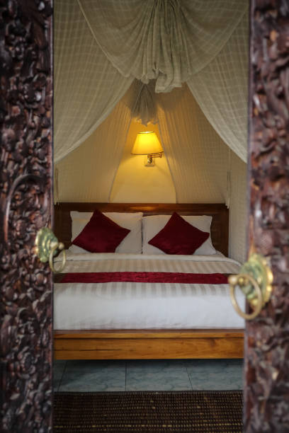 istock Traditional balinese bed with canopy 1250335124