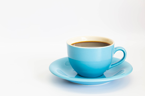 Blue coffee cup On a white background.Isolated