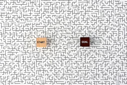 Start and goal blocks on maze