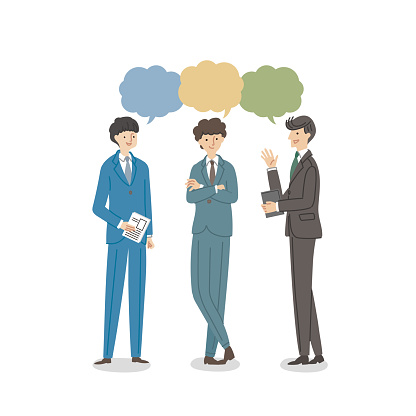 Three businessmen having a conversation  - vector (fill)