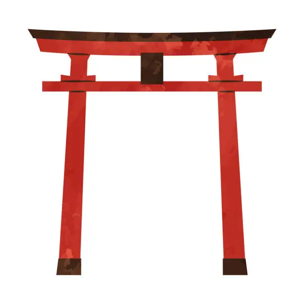 Vector illustration of illustration of gate in shrine