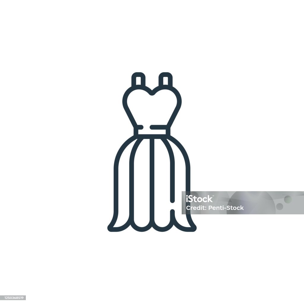 Ilustración de Icono De Vector De Vestido Vestido Trazo Editable Símbolo  Lineal De Vestir Para Su Uso En Aplicaciones Web Y Móviles Logotipo Medios  De Impresión Ilustración De Línea Fina Dibujo De