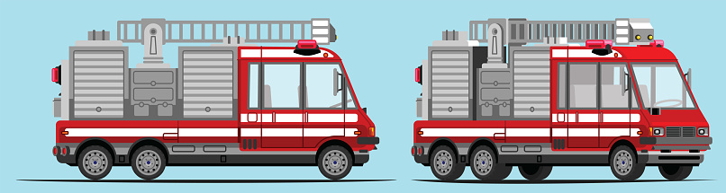 Fire Engine View Fire Engine Fire Truck With Side View And 3 4 View Stock Illustration ...