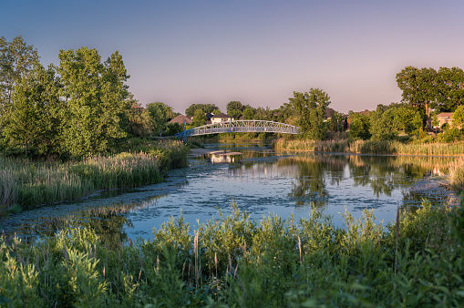 Blue Heron Pond in east Windsor, is a mad made storm water retention pond and recreation area/park.