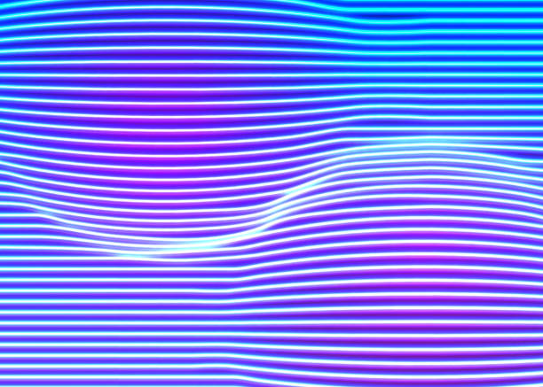 istock Neon lines background with glowing 80s new retro vapor wave style 1250375496
