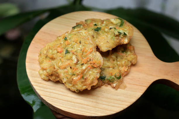 Vegetable Bakwan Gorengan Bakwan. Tasty Deep Fried Traditional Food From Indonesia gorengan stock pictures, royalty-free photos & images