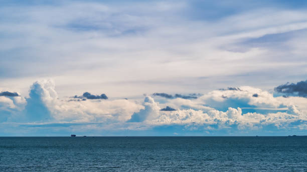 istock Landscape image of blue sea and cloudy sky 1250382736