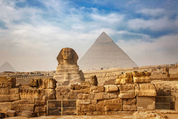 istock Ancient sphinx and pyramids, symbol of Egypt 1250385210