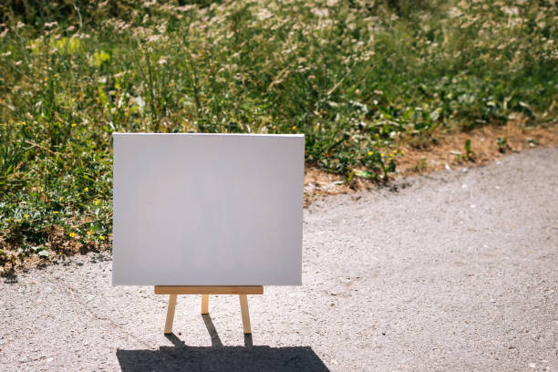 istock White empty mockup template poster canvas painting 1250389809