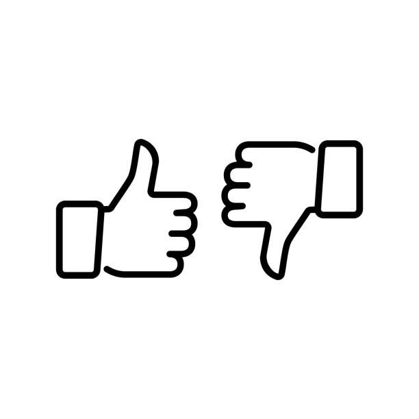 Thumps up and down, vector icon. Thumps up and down, vector icon. thumb stock illustrations