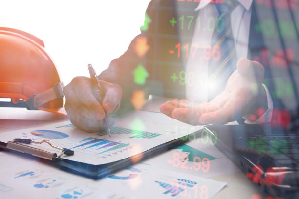 istock Stock market chart,Stock market data on LED display concept. 1250399430