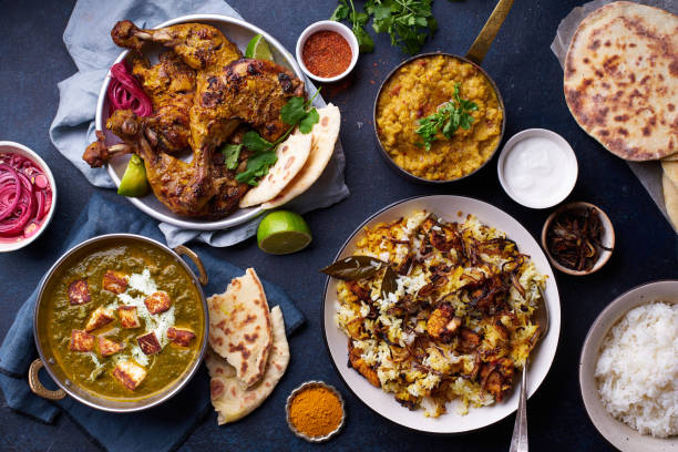 istock Indian cuisine dinner: tandoori chicken, biryani 1250399547