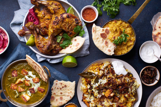 istock Indian cuisine dinner: tandoori chicken, biryani 1250399556