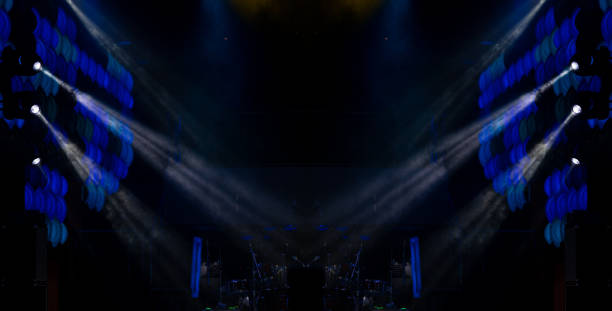 istock Abstract texture background for design. Stage light and smoke on stage, lighting and spotlights. 1250399814
