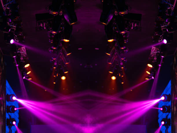 istock Abstract texture background for design. Stage light and smoke on stage, lighting and spotlights. 1250400497