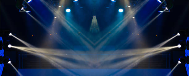 istock Abstract texture background for design. Stage light and smoke on stage, lighting and spotlights. 1250400563