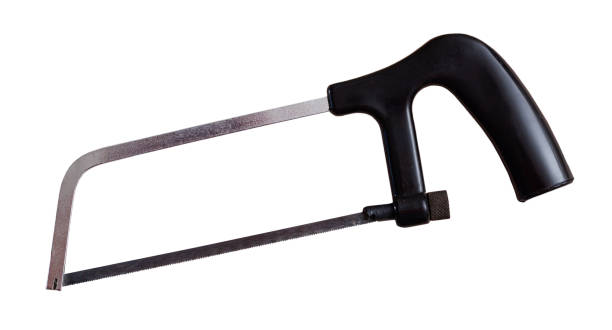 Top view of hacksaw Top view of hacksaw. Isolated over white background hand saw photos stock pictures, royalty-free photos & images