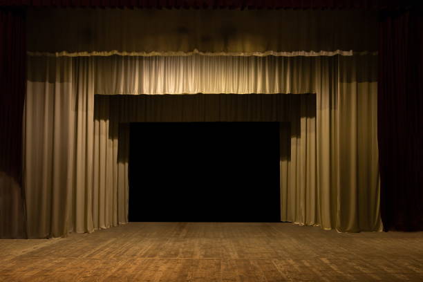 istock Theater lights spotlights and smoke over the stage 1250406824