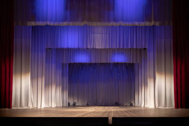 istock Theater lights spotlights and smoke over the stage 1250406850