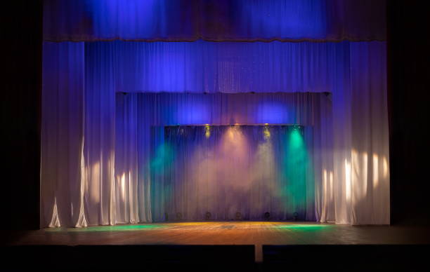 istock Theater lights spotlights and smoke over the stage 1250406871