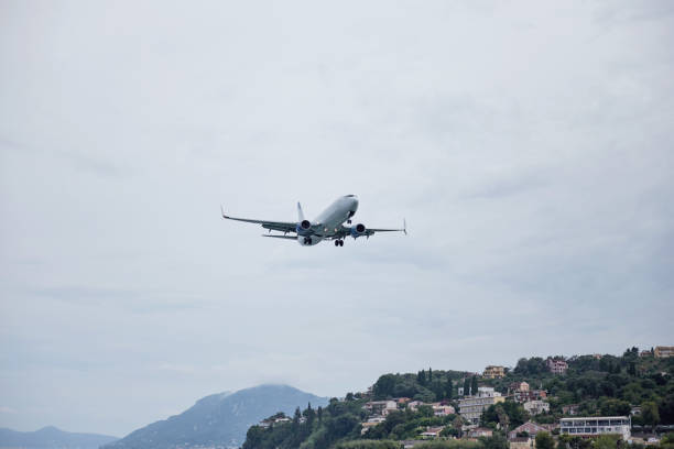 istock Passenger plane, ready to land. Fly in the air. 1250408963