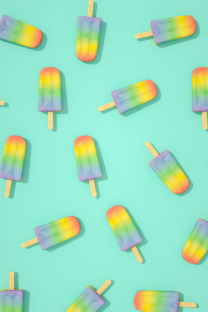 istock Ice cream stick, Popsicle, Minimal summer concept. 1250411267
