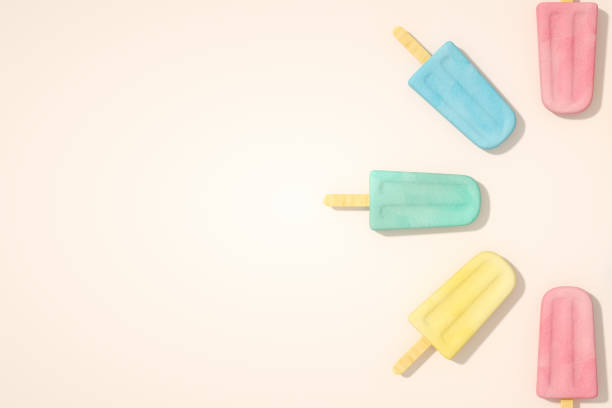 istock Ice cream stick, Popsicle, Minimal summer concept. 1250415156