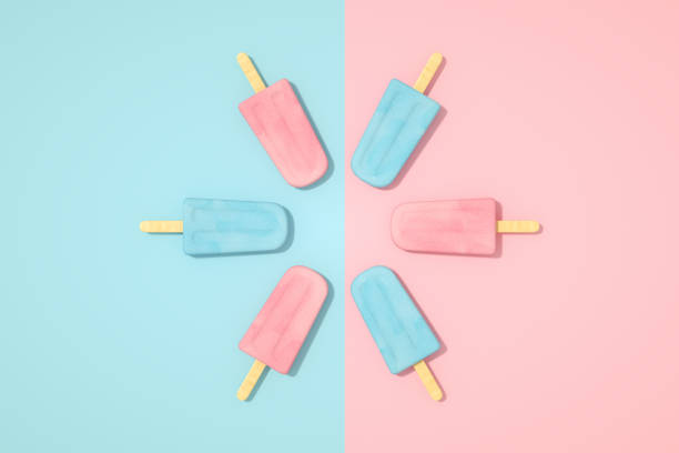 istock Ice cream stick, Popsicle, Minimal summer concept. 1250415228