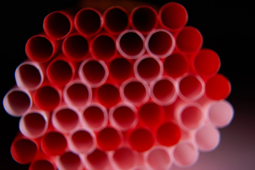 close up of plastic straw for backgrounds