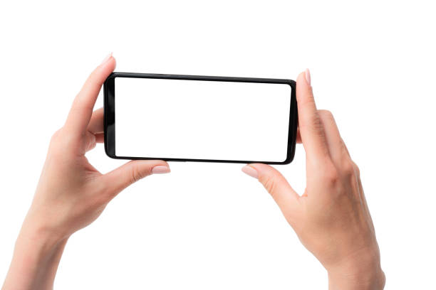 istock Template of modern smartphone in hands for your design 1250421959