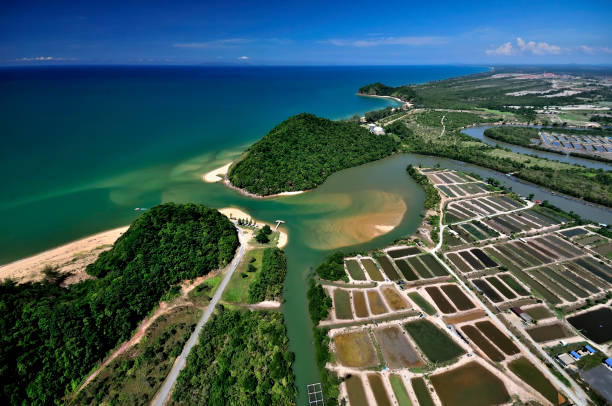 piękny widok na nadmorskie wzgórze kluang, terengganu, malezja. - asia color image horizontal terengganu zdjęcia i obrazy z banku zdjęć