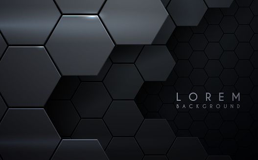 Abstract metal hexagon layers background in vector